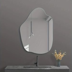 Miroirs incassables en acrylique pour salle de bain irrégulière en forme de coton, miroir mural,
