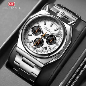 MINI FOCUS chronographe montre à Quartz pour hommes mode étanche montre-bracelet lumineuse avec