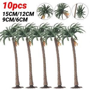 10 pi&egrave;ces mod&egrave;le arbres palmier &eacute;chelle arbre cocotier palmier parc for&ecirc;t tropicale paysage Dioramas