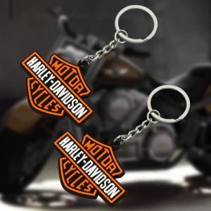 Porte-clés avec LOGO de moto en caoutchouc doux, pour Harley Davidson Softail Sportster VRSC Touring
