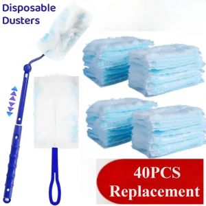 Plumeaux jetables avec têtes de rechange, brosse de nettoyage évolutive, recharges de plumeau