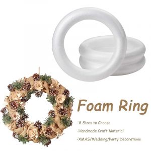 Anneau rond blanc en mousse de polystyrène, 5/7/8/10/12/15/17/20cm, pour l'artisanat de noël,