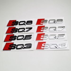 3D ABS noir Audi Logo SQ5 SQ3 SQ8 SQ7 embl&egrave;me lettres autocollant voiture coffre arri&egrave;re Badge