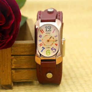 Shsby Bracelet en cuir de vache couleur montre rectangulaire numérique femmes Bracelet montres femme