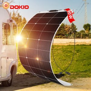 Dokio-Panneau Solaire Flexible 12V 90-540W, Cellule Solaire MonocBN, Kit pour Montres, Bateau,