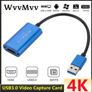Carte d'acquisition vidéo 4K USB3.0 HDMI, boîtier d'enregistrement pour jeu PS4, caméscope DVD,