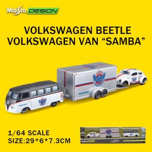 Maisto 1:64 Volkswagen Van Samba coccinelle/remorque de voiture conception elite transport moul&eacute;