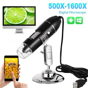 Microscope numérique 500X 1000X 1600X, caméra Type C USB, Microscope électronique Portable pour