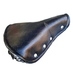 Selle de v&eacute;lo vintage en similicuir &agrave; rivets, si&egrave;ge de v&eacute;lo &agrave; ressort, coussin de v&eacute;lo, noir, v&eacute;lo