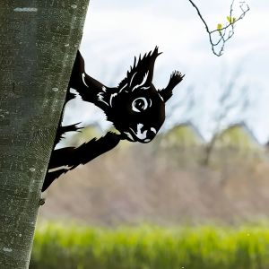CIFbuy &ndash; d&eacute;coration de jardin d'&eacute;cureuil en m&eacute;tal, &eacute;cureuil curieux pour les arbres dans votre
