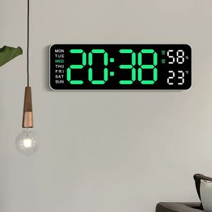 Intelligent muet LED électronique nuit réveil horloge murale moderne horloge de bureau minimaliste