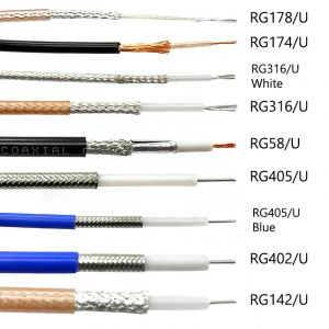Nouveau câble Coaxial RF RG178 RG174 RG316 RG58 RG142 RG405 RG402 fil faible perte 50Ohm 1 mètre de