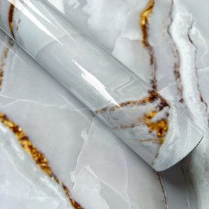 Papier peint auto-adhésif à motif de marbre, autocollant résistant à l'huile pour décoration de la