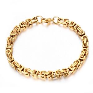 Bracelet en acier inoxydable 316L pour hommes et femmes, vente en gros, couleur or, maillons de