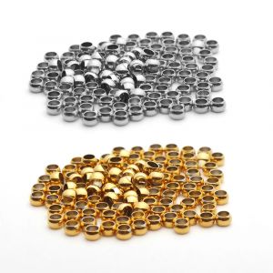 Bouchon à bille en acier inoxydable, 100 à 200 pièces, 1.5 2 2.5 3mm, perles d'extrémité à sertir,