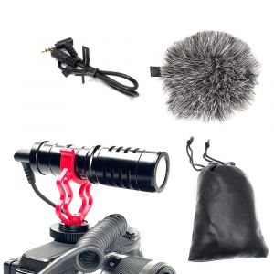 Microphone fusil de chasse 3.5mm pour appareil photo reflex num&eacute;rique, t&eacute;l&eacute;phone portable, entretien