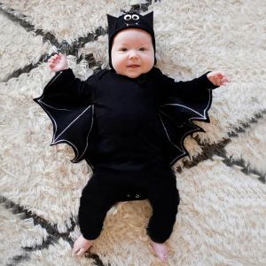 Costume d'halloween pour b&eacute;b&eacute;, barboteuse chauve-souris noire, combinaison pour nourrissons gar&ccedil;ons