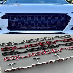 Logo de décoration de calandre de voiture ABS 3D, pour emblème Audi Quattro A3 A4 A5 A6 A6L A7 A8 Q3