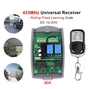 Récepteur universel de télécommande de porte de Garage 433MHz, DC 12-24V 433.92mhz, Code roulant