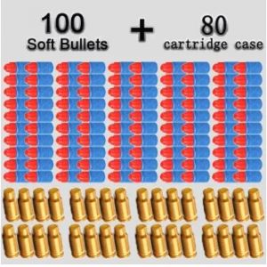80 coquilles et 100 balles EVA souples pour pistolet jouet Glock Colt 1911, jeu de tir pour enfants