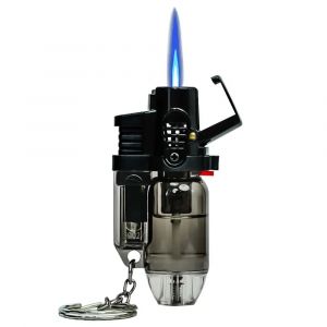 Mini torche briquet porte-clés corps Transparent petite torche de soudage au feu droite Jet flamme