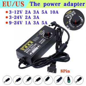 Adaptateur d'alimentation AC 220V à DC 12V, 3V 6V 9V 12V 15V 18V 3-12V 24V 1A 2A 3A 5A 10A, chargeur