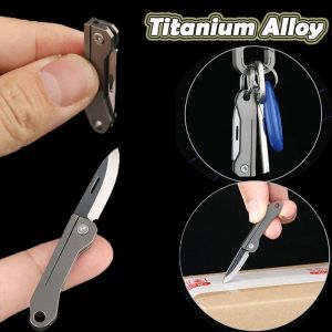 TC4 alliage de titane Mini couteau pliant EDC Portable porte-clés pendentif couteau Express