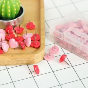 Planche en liège en plastique de qualité en forme de cœur, 50 pièces, punaises colorées de sécurité,