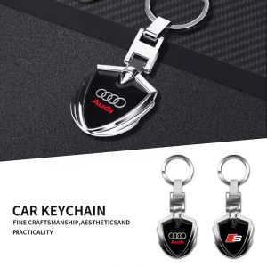Porte-clés emblèmes de logo de voiture en métal 3D, porte-clés pour Audi Sline A4, B7, B8, B9, A3,