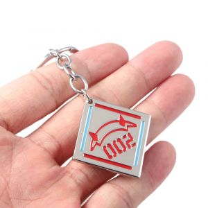 Anime DARLING in the FRANXX 02 Zero Two porte-cl&eacute;s Code 002 pendentif corne du diable rouge