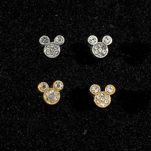 1 paire de boucles d'oreilles Disney Mickey Mouse, clous d'oreilles simples Mickey pour hommes,