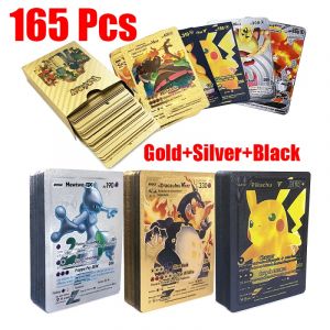 165 pi&egrave;ces carte Pokemon feuille d'or VSTAR VMAX EX GX cartes anglais fran&ccedil;ais allemand espagnol