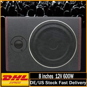 Caisson de basses Ultra fin pour voiture, 8 pouces, 600W, actif sous le siège, basse + couvercle