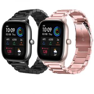 Bracelet en acier inoxydable 22mm 20mm pour Amazfit GTR/Stratos/GTS 4 3 2 Mini Bracelet pour Amazfit