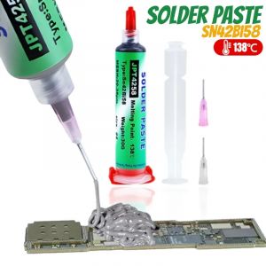 Pâte à souder SMD Sn42Bi58 138 ℃   Seringue sans plomb, pâte à souder sans Flux propre pour