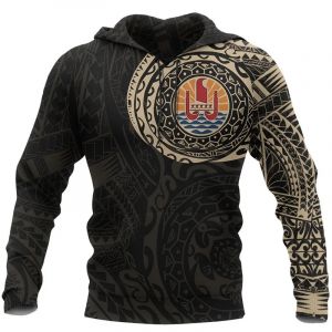 Sweat à capuche de polynésie française drapeau polynésien français tatouage multicolore 3D