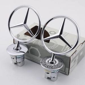 Badge de capot de voiture en métal, 1 pièce, marquage de capot avec Logo avant chromé pour Mercedes