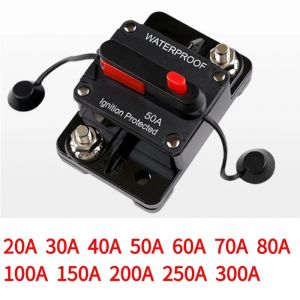 Disjoncteur 30A-300A 12V - 48V DC 12 volts, disjoncteur en ligne avec r&eacute;initialisation manuelle,