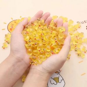 100/50 pièces canards jaunes canard lumineux ornement figurines miniatures petit canard Micro fée