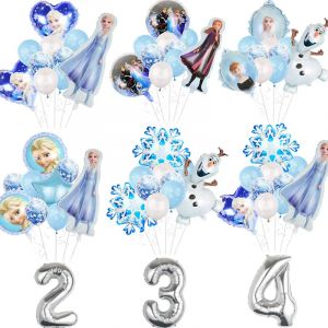 Ballons de la Reine des Neiges Elsa, Bonhomme de Neige, Cadeaux d'Anniversaire pour Enfants