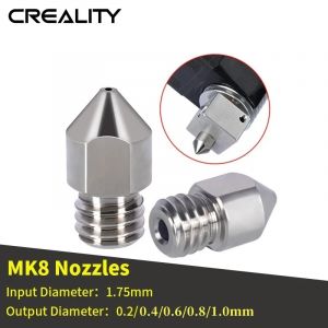 Buse de pièces d'imprimante 3D MK8 en alliage de titane 0.2mm-0.5mm pour 1.75MM fournitures CR10