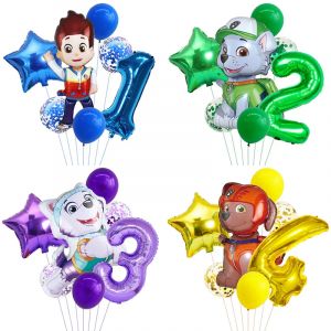 7 pièces dessin animé patte patrouille feuille ballon Latex ballons Ryder Rocky Zuma Everest fête