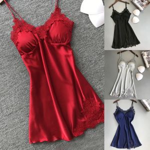 Femmes Sexy Lingerie soie dentelle Robe Robe douce et respirante chemise de nuit chemise de nuit