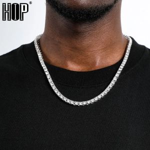 Hip Hop glacé Tennis chaîne collier 3MM 4MM 5MM hommes colliers 1 rangée strass tour de cou Bling