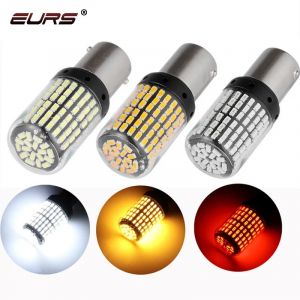 EURS 1x T20 S25 Canbus 1156 1157 ampoule LED 3014 144smd LED P21W BAY15D BAU15S LED 7440 7443