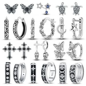 Boucles d'oreilles libellule originales pour femmes, cerceau en argent Sterling 925, bijoux fins