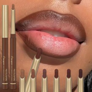 Rouge à lèvres au design biseauté Jules Liner, crayon à lèvres marron nude, maquillage naturel et