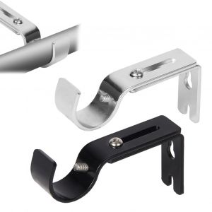 Support de tringle &agrave; rideau mural, 2 pi&egrave;ces, Support de poteau romain extensible en m&eacute;tal, crochet