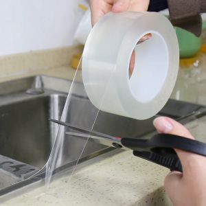 &Eacute;vier auto-adh&eacute;sif maison cuisine &eacute;tanche ruban Transparent Nano moisissure forte piscine joint