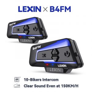 Lexin B4FM-X Intercom Moto Bluetooth, appareil de Communication sans fil BT 5.0, Intercom pour